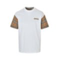 Contrast Plaid Sleeve Tee - White