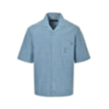 Sketched Embroidery Camp Collar Shirt - Light Blue