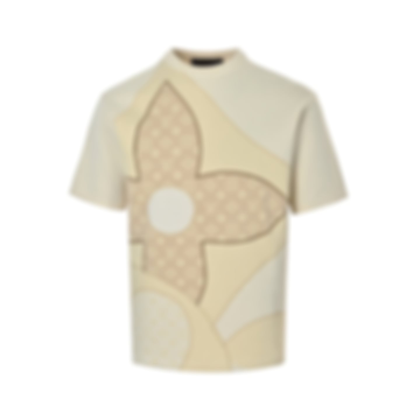 Oversized Monogram Flower Knit T-Shirt - Cream