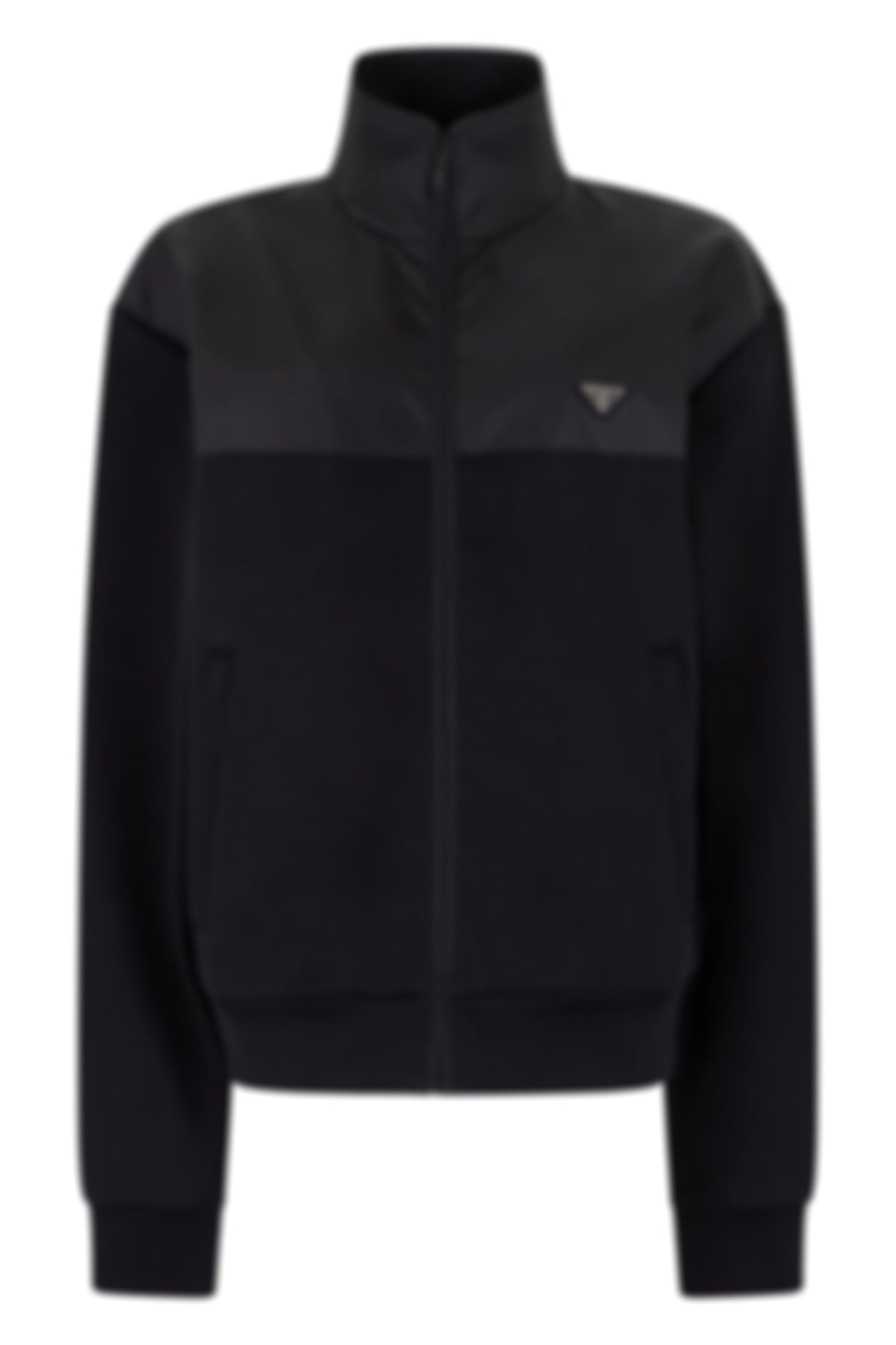 Paneled Zip-Up Sweatshirt | Black