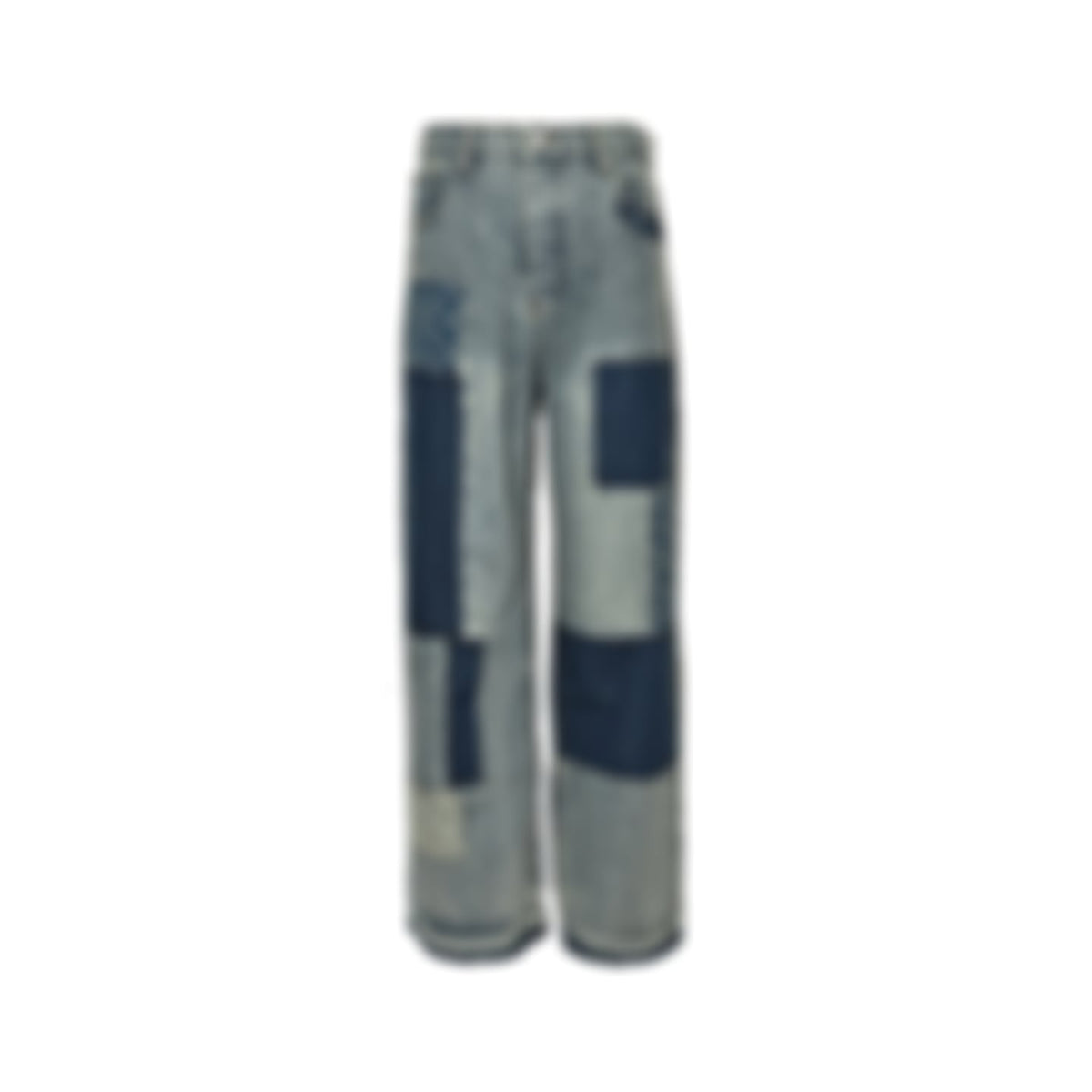 Monogram Patchwork Jeans - Light Wash Blue