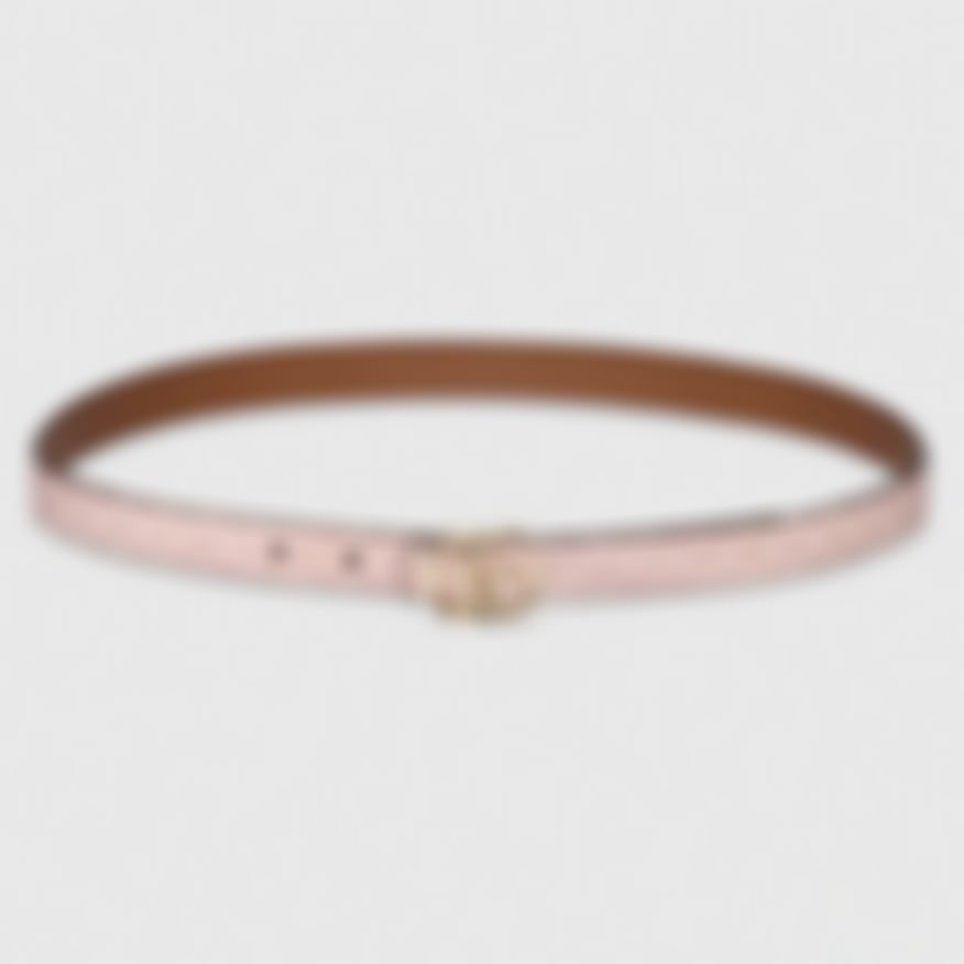 GG Marmont Reversible Belt | Pink GG Embossed Leather