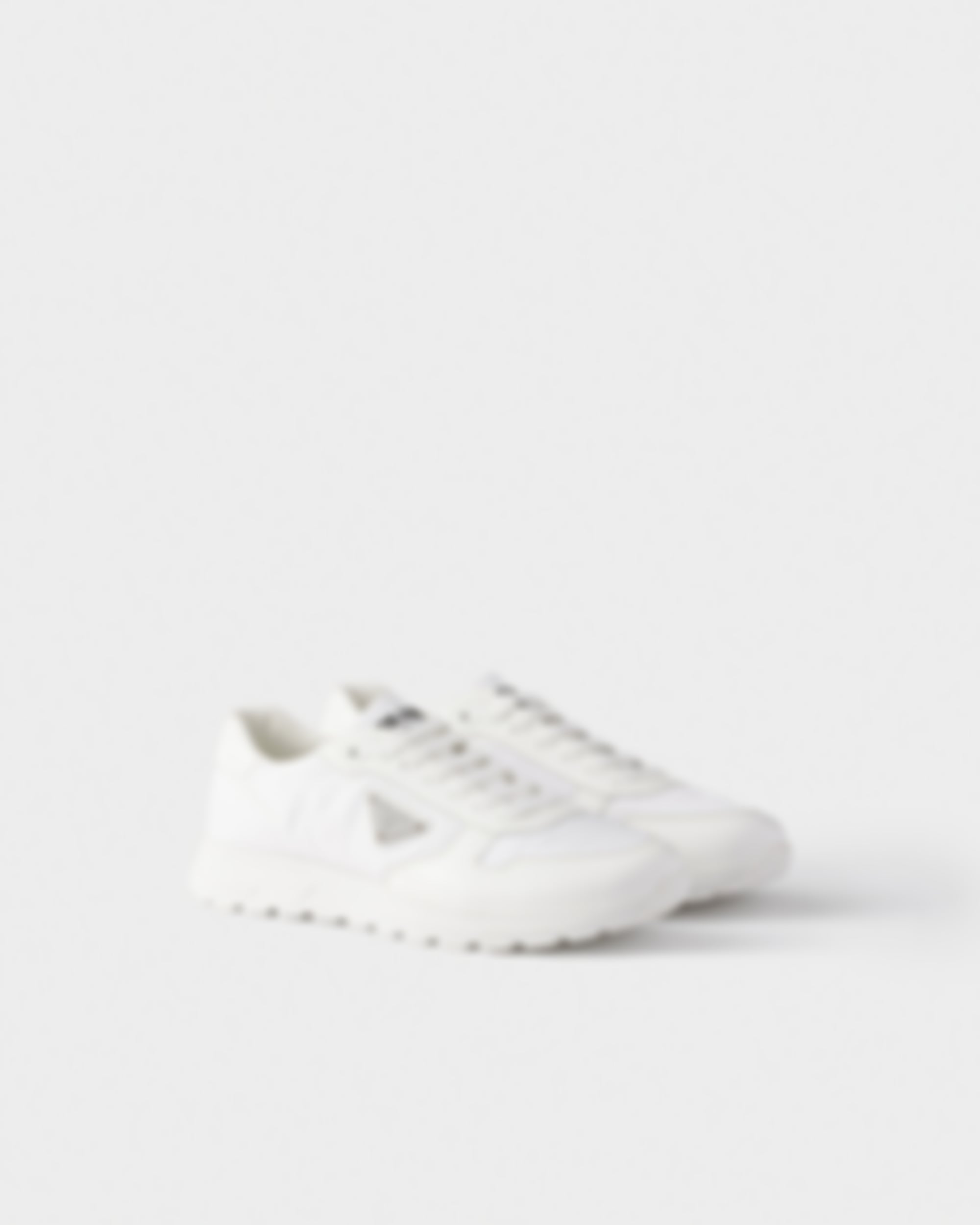 Re-Nylon and Leather Sneakers White