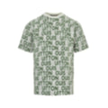 All-Over Typographic Knit T-Shirt | White & Green