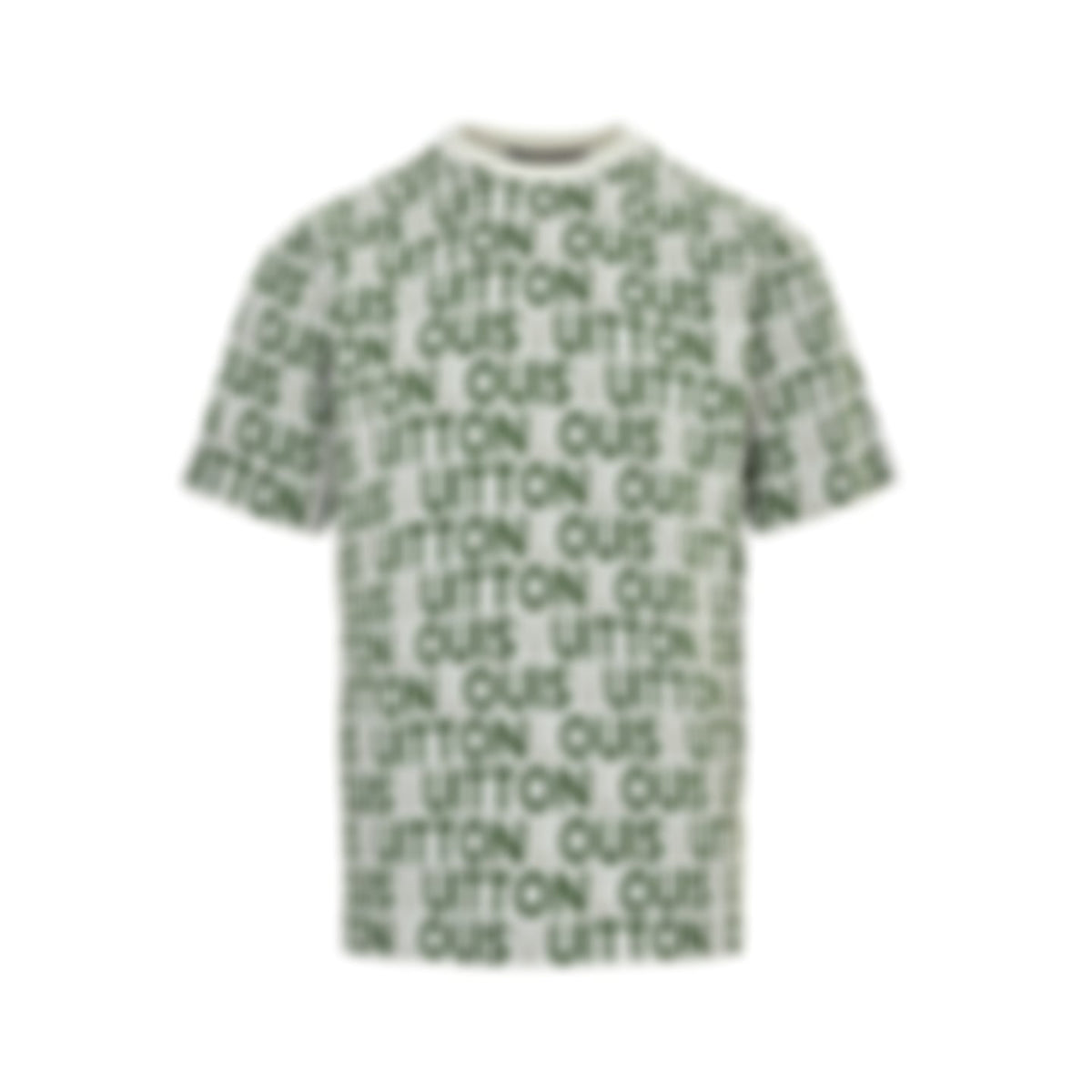 All-Over Typographic Knit T-Shirt | White & Green