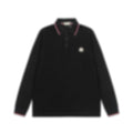 Tri-Color Trim Long-Sleeve Polo