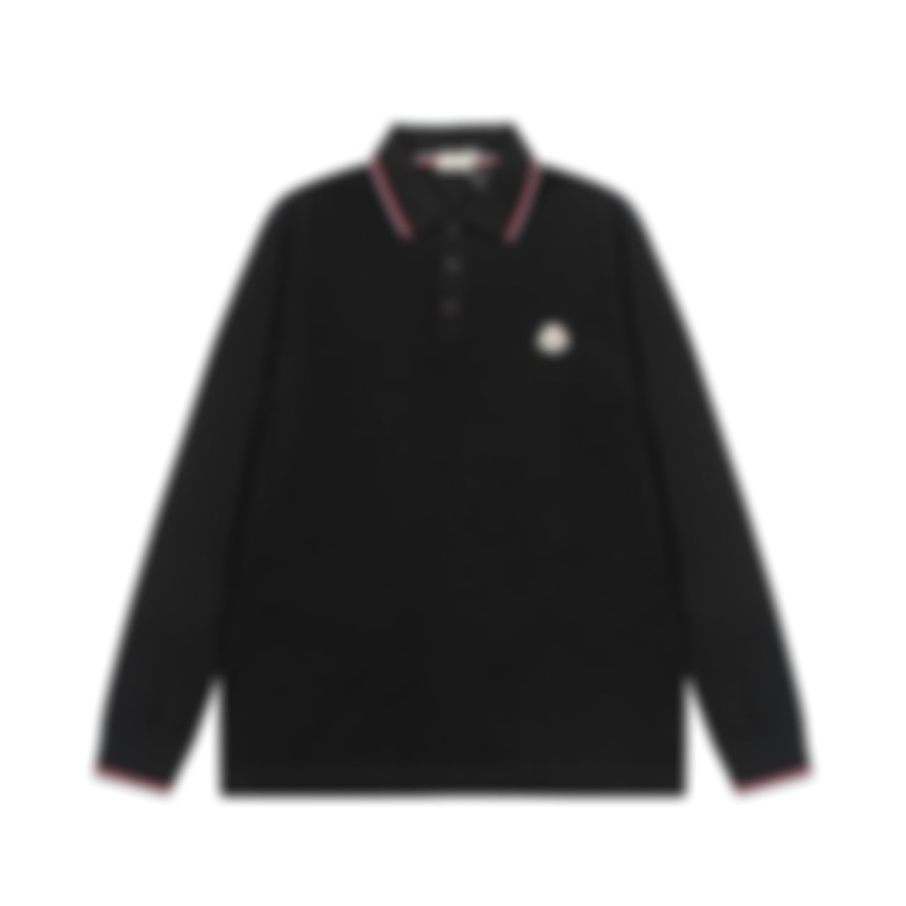 Tri-Color Trim Long-Sleeve Polo