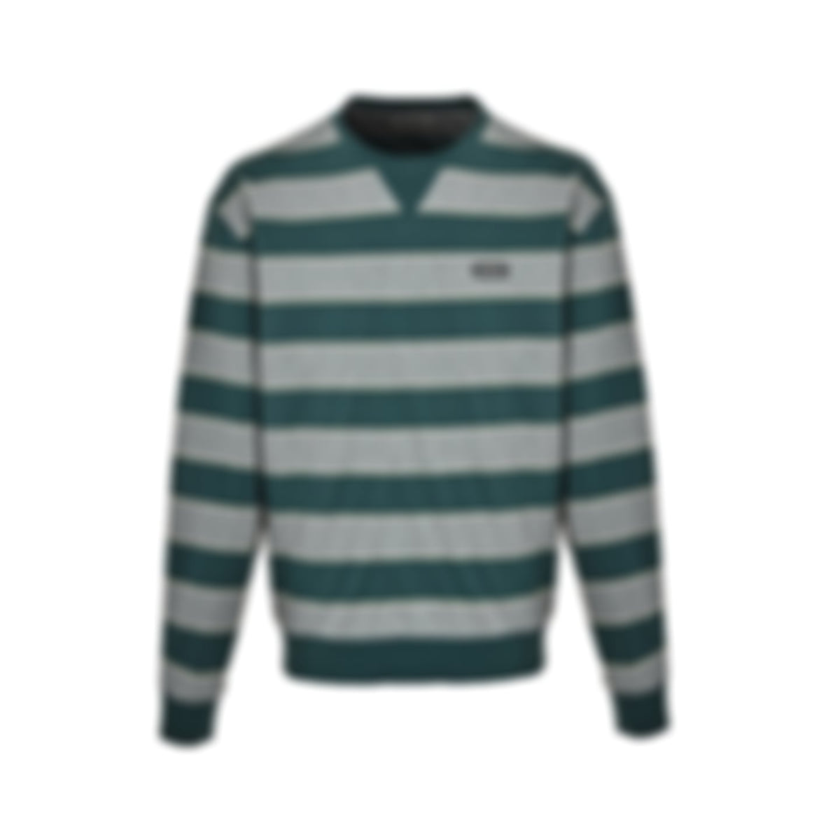 Striped Chest Logo Sweatshirt - Green/Grey
