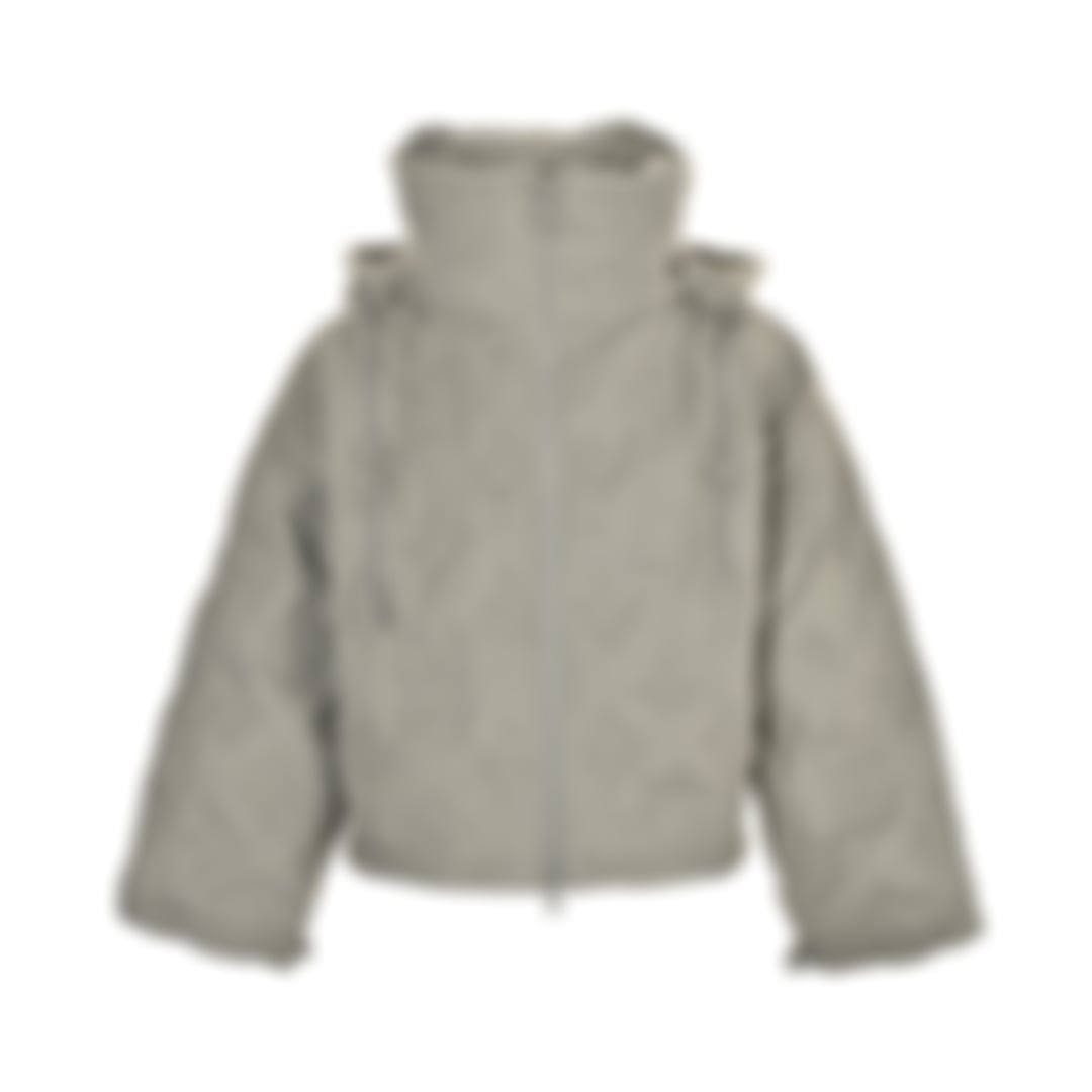 Monogram Embossed Wool Puffer Jacket | Grey