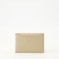 Beige Leather Day Card Holder
