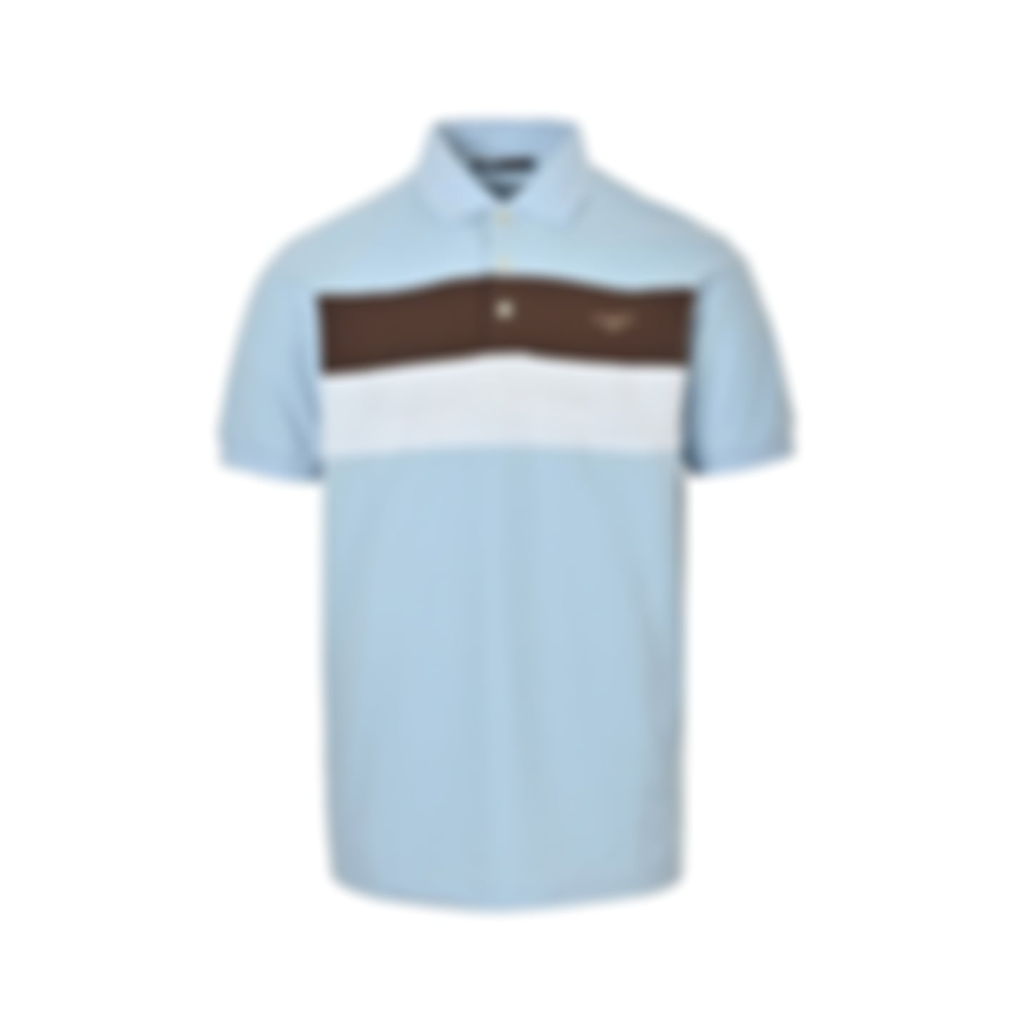 Color-Block Stripe Polo Shirt | Light Blue