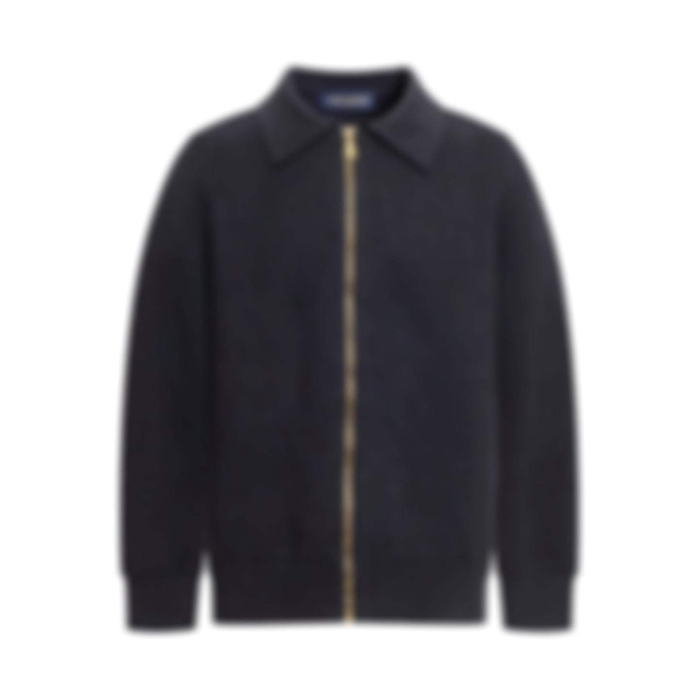 3D Monogram Embossed Zip-Through Cardigan | Midnight Blue
